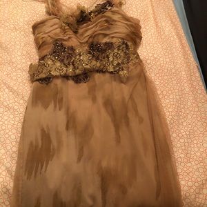 Brown color long dress